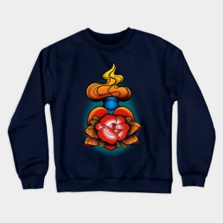 Sacred heart with rose Crewneck Sweatshirt